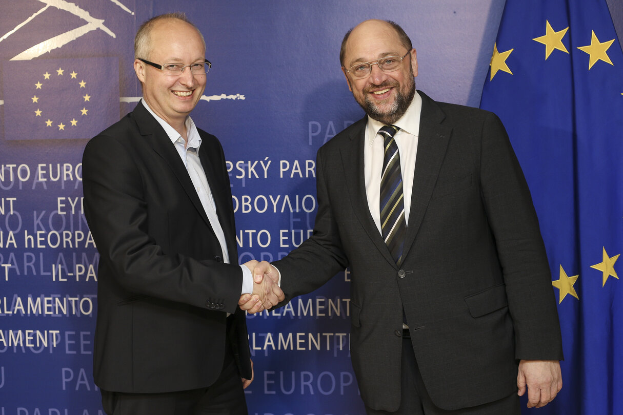 Martin SCHULZ - EP President meets with Mikael GUSTAFSSON