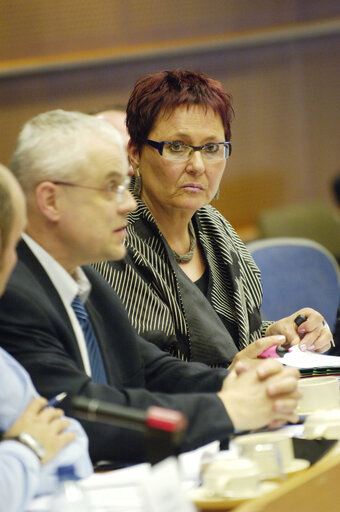 Foto 1: MEP Karin JONS in a meeting at the EP in Brussels.