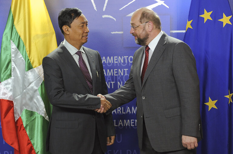 Martin SCHULZ - EP President meets with U Shwe Mann, Speaker of the Myanmar Parliament