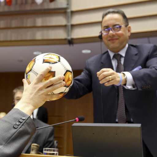 Fotografia 1: Plenary Session in Brussels - Week 19: Action of Polish MEPs Football European Cup 2012