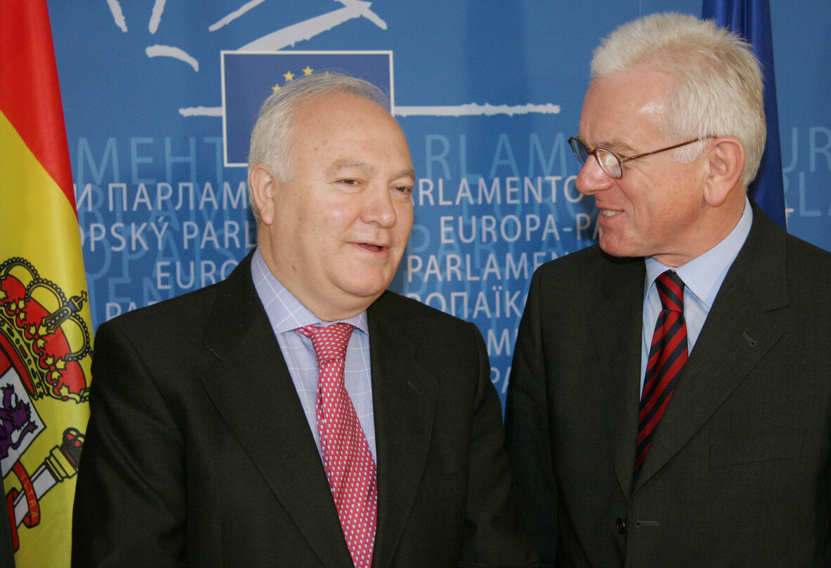 EP President meets with Miguel Angel MORATINOS, Spanish Minister for Foreign Affairs, in Brussels