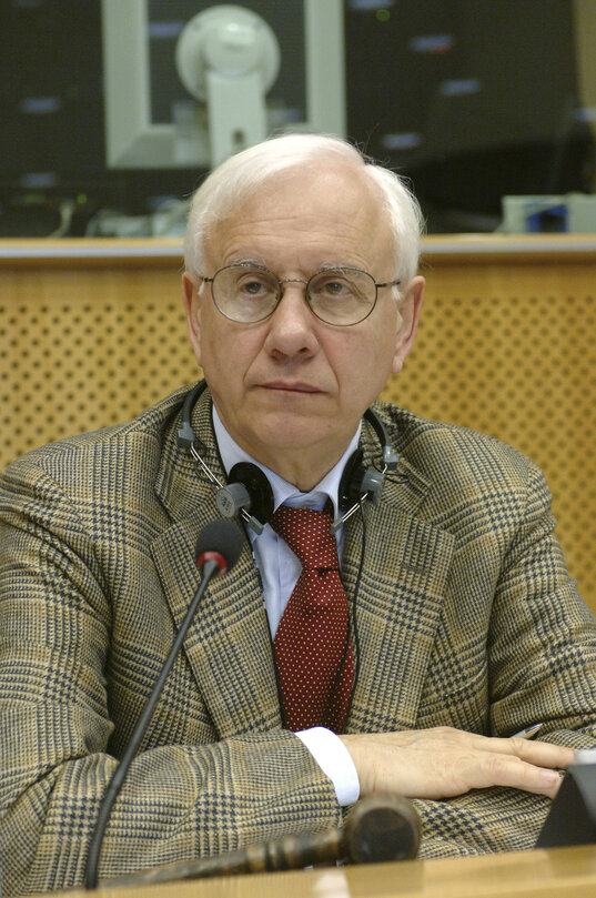 Paolo COSTA in a meeting at the EP in Brussels.