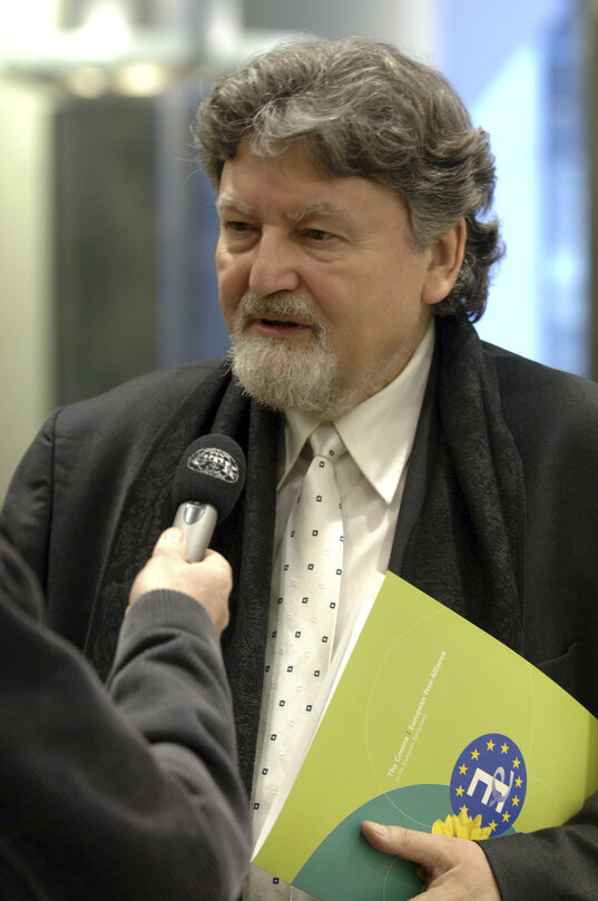 MEP Milan HORACEK attends an interview in Brussels