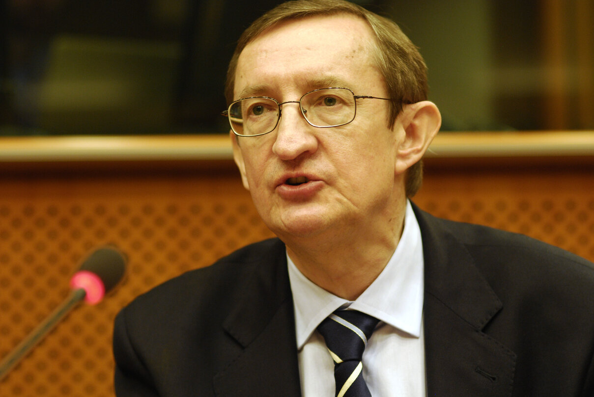 MEP Jozef PINIOR attends a meeting in Brussels