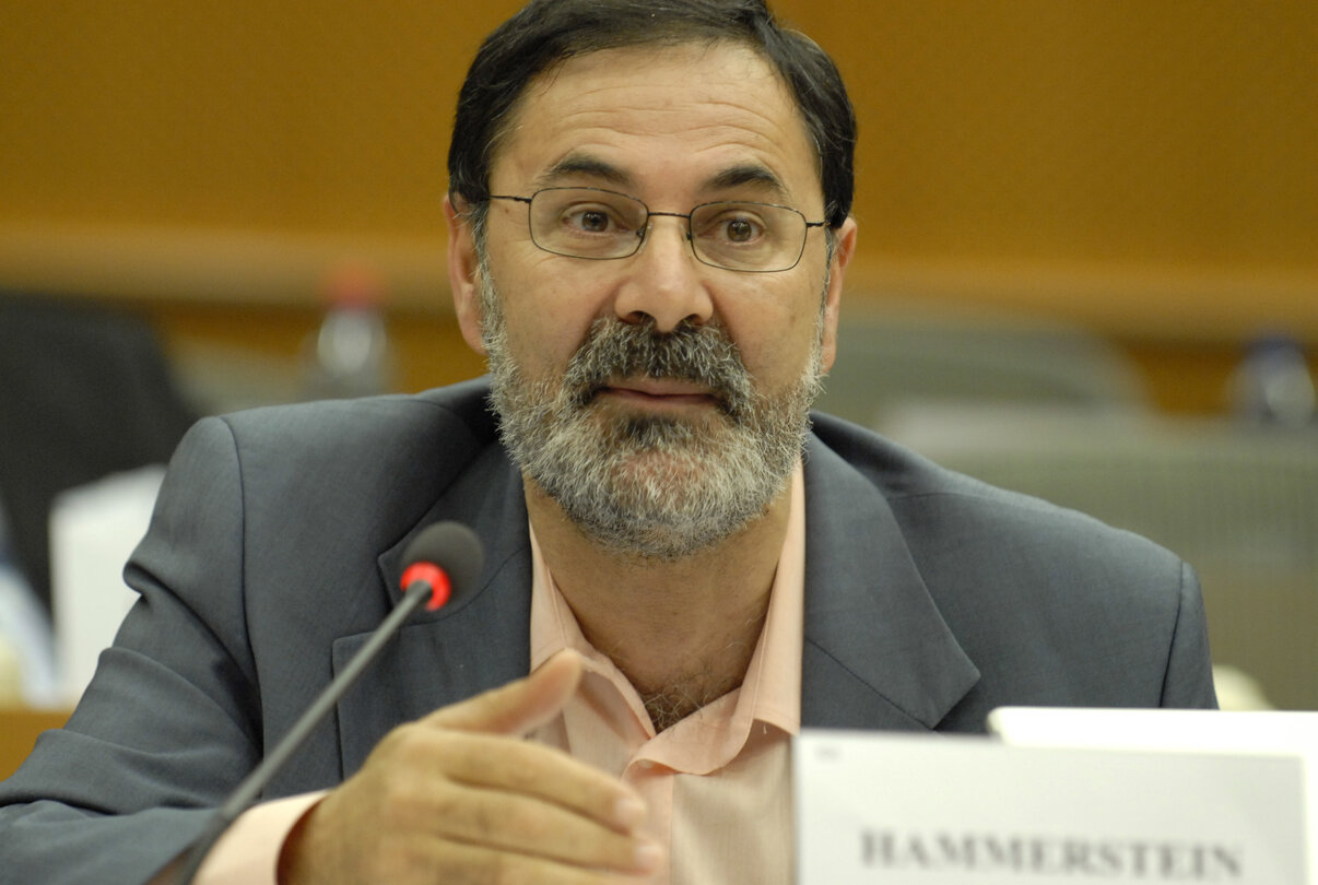 MEP David HAMMERSTEIN attends a meeting in Brussels