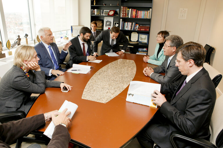 Jerzy BUZEK, EP President, meets with Mihail GHIMPU from Moldova