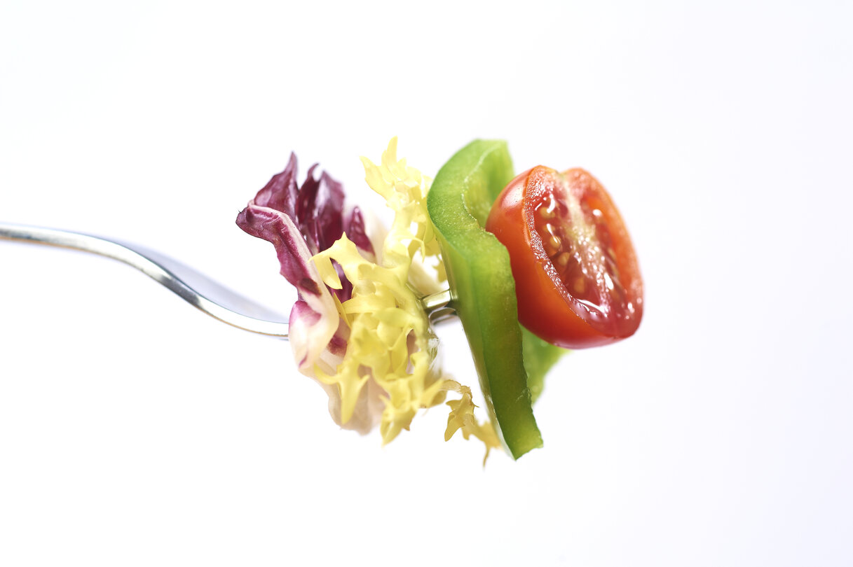 vegetable, food, pepper, tomato, salad, fork