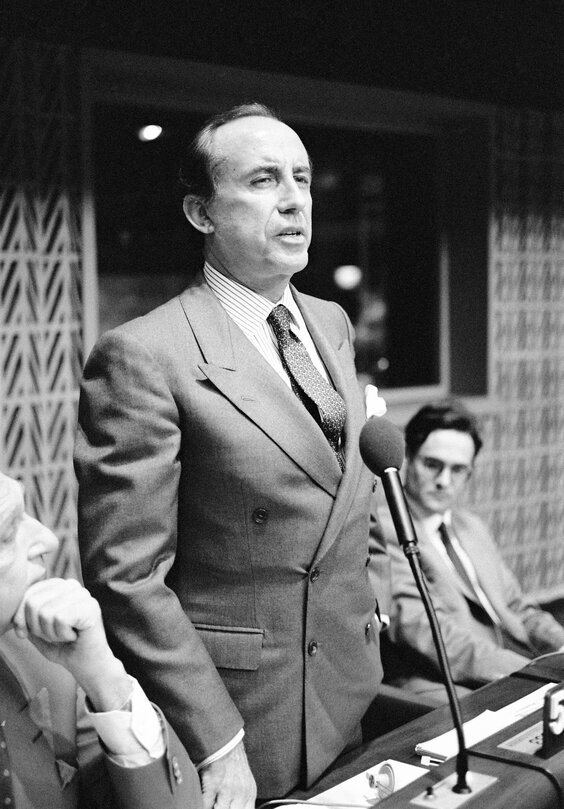 The MEP Jose Maria RUIZ MATEOS during a session in Strasbourg in September 1989.