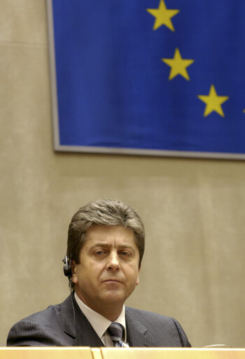 Plenary session in Brussels - Formal sitting : Georgi PARVANOV, President of Bulgaria