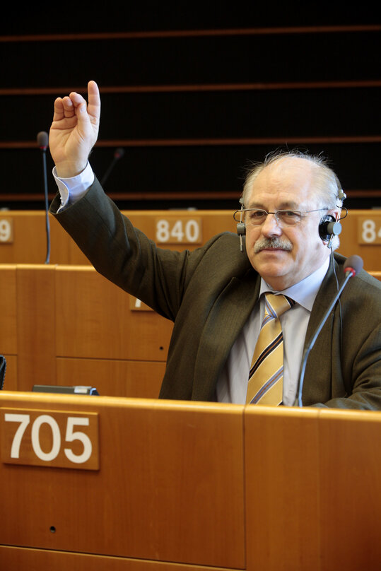 MEP in the hemicycle in Strasbourg