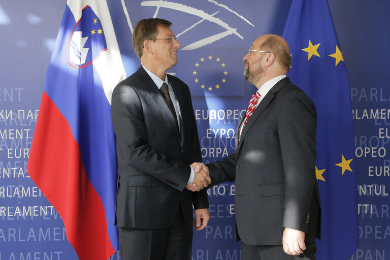 Fotogrāfija 3: Martin SCHULZ - EP President meets Miroslav CERAR, Prime Minister of Slovenia,