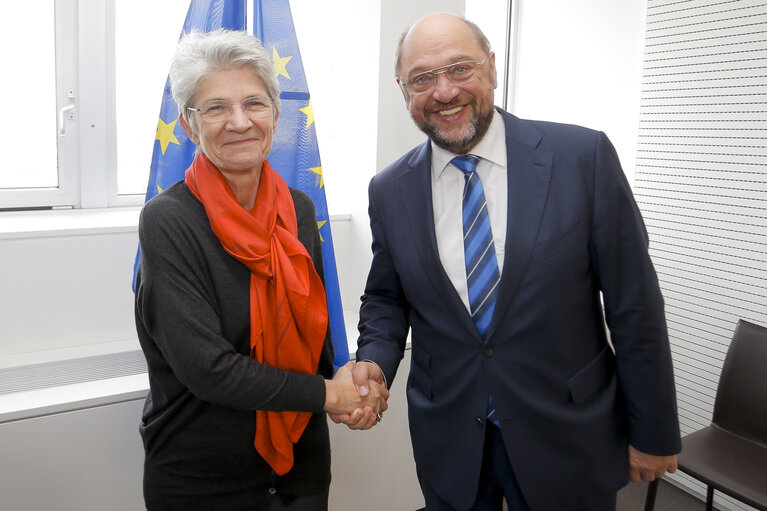 Martin SCHULZ EP President meets with Bernadette SEGOL, of ETUC