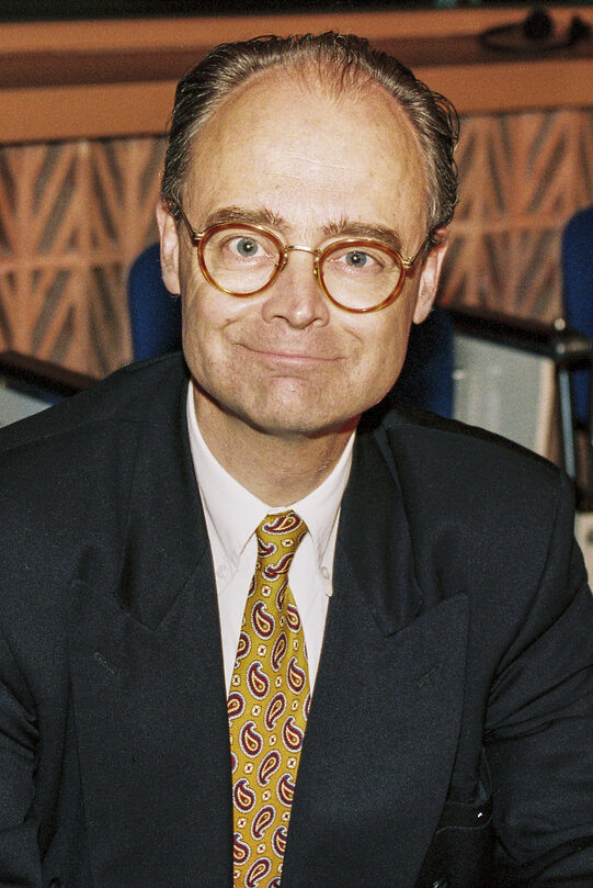 Portrait of a Mep in the hemicycle at the European Parliament in Strasbourg