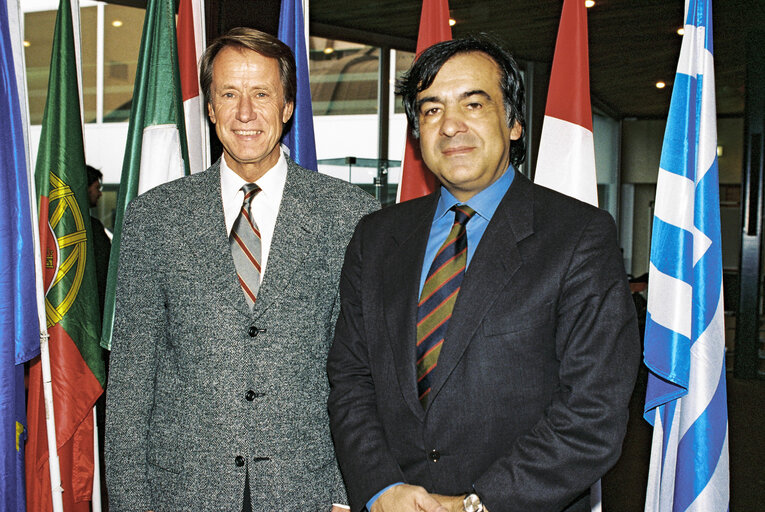 Photo 1: MEPs Klaus LUKAS and Leoluca ORLANDO at the European Parliament in Strasbourg