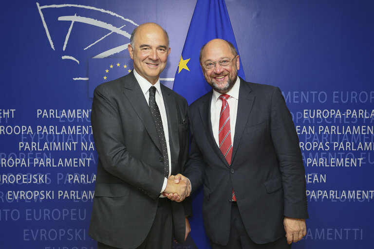 Martin SCHULZ - EP President meets with Pierre MOSCOVICI