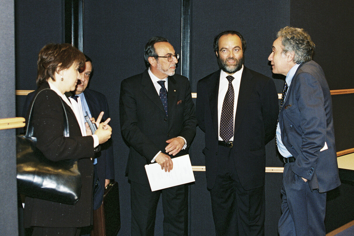 MEP Biagio DE GIOVANNI chats with a guest