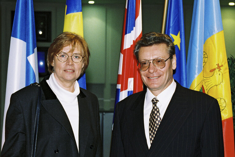 Petru LUCINSCHI Prime Minister of Moldavia visit to the EP in Brussels in January 1998.