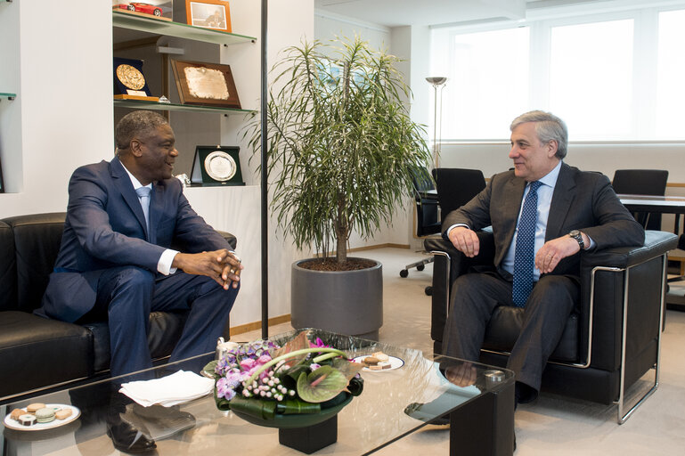 Antonio TAJANI - EP President meets with Denis MUKWEGE - winner of Sakharov Prize 2014