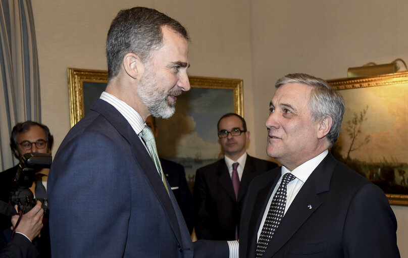 Fotografia 3: Official visit of EP President to Spain - Reception at El Pardo with the King of Spain, Italian President and Portuguese President