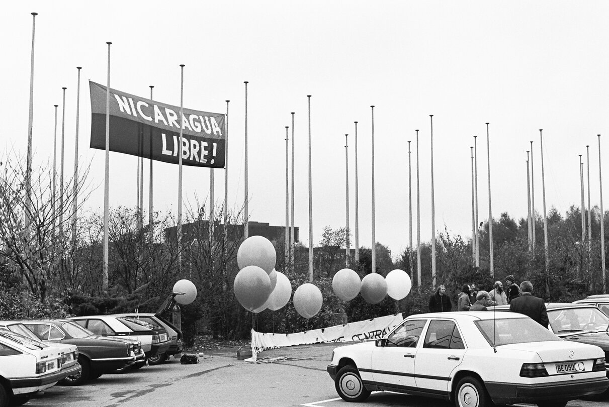 Protest for a free Nicaragua - November 1985 in Luxembourg