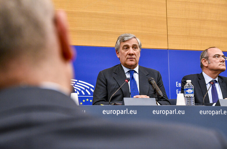 Fotografie 13: Press conference by Antonio TAJANI new elected EP President