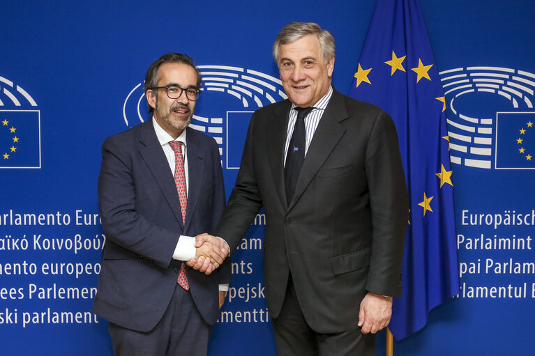 Photo 1: Antonio TAJANI - EP President meets with MEP Paulo RANGEL