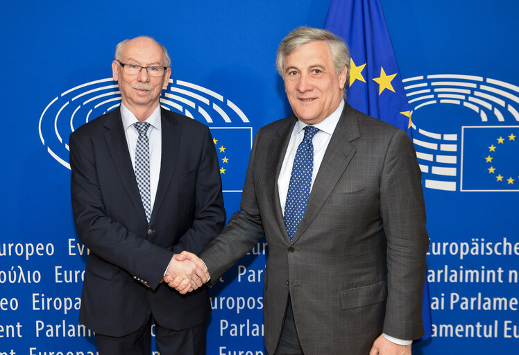 Antonio TAJANI - EP President meets with Janusz LEWANDOWSKI MEP