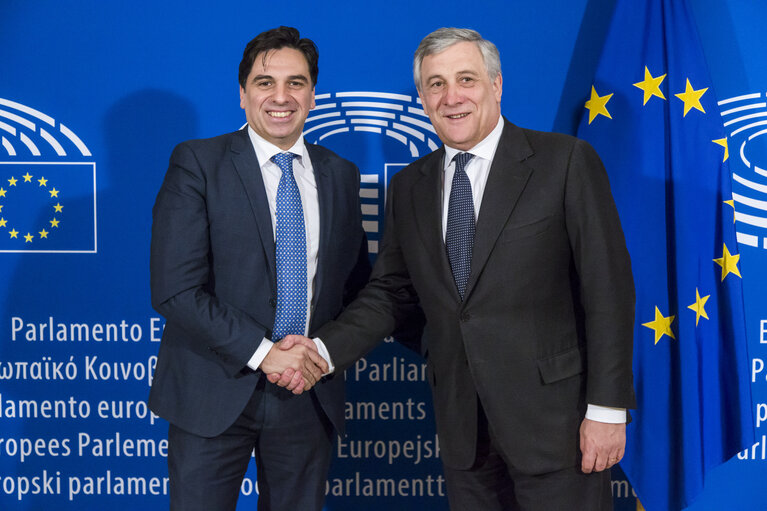 Antonio TAJANI - EP President meets with Salvatore Domenico POGLIESE MEP