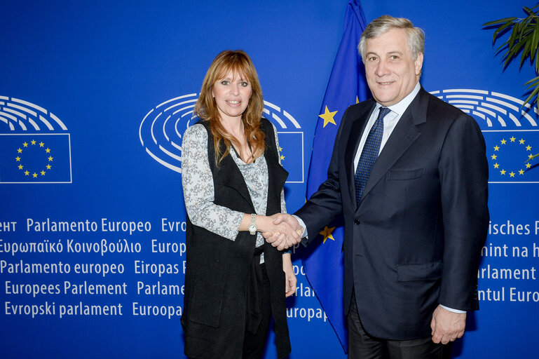 Fotografija 1: Antonio TAJANI - EP President meets with Alessandra MUSSOLINI