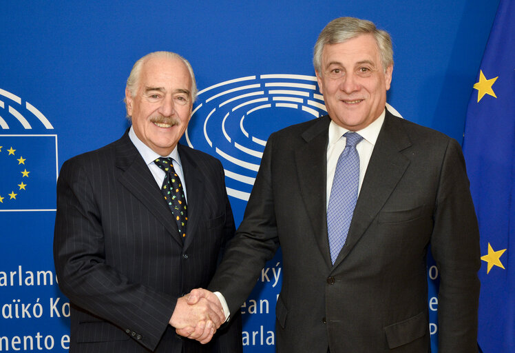 Antonio TAJANI - EP President meets with Andreas PASTRANA, former Prime Minister of Colombia