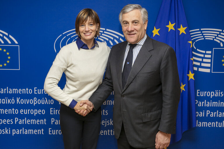Zdjęcie 1: Antonio TAJANI - EP President meets with EPP Group Vice-President Lara COMI