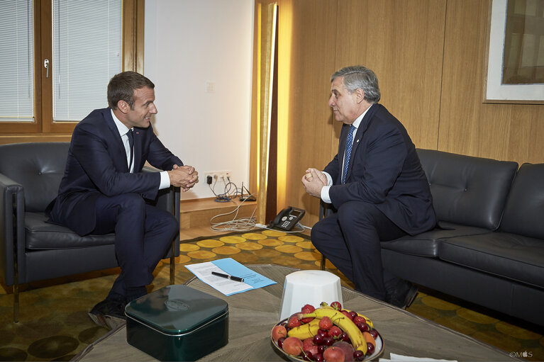 Photo 1: European Council June 2017 - EP President meets with the President of the French Republic