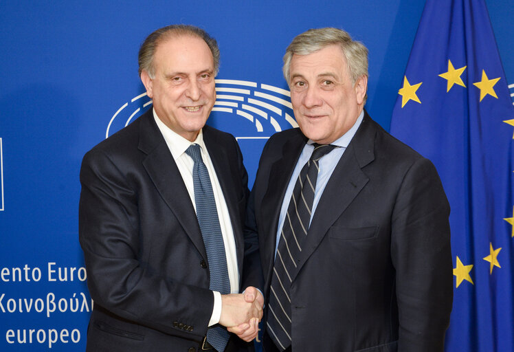 Fotografia 1: Antonio TAJANI - EP President meets with MEP Lorenzo CESA