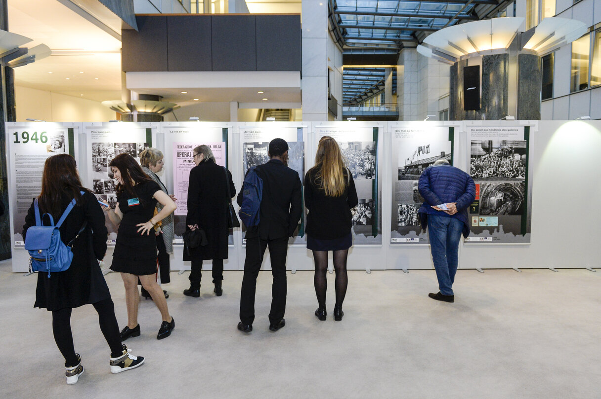 Opening of an exhibition on the tragedy of the Bois du Cazier, Marcinelle, in presence of EP President