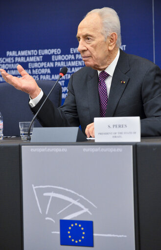 Fotografia 3: Official visit of the President of Israel to the European Parliament in Strasbourg - Press conference