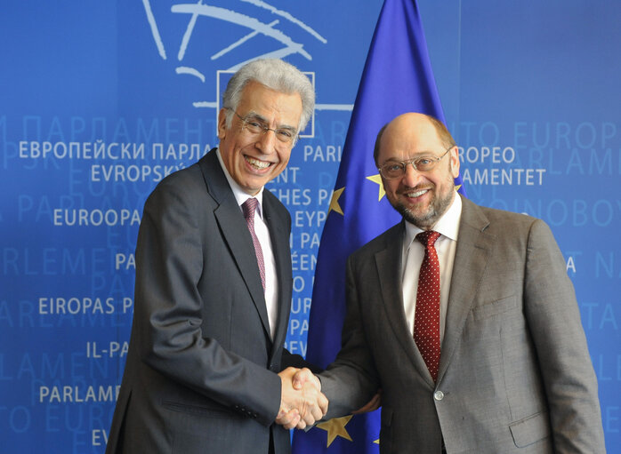 Photo 1 : Martin SCHULZ - EP President meets with Nikiforos DIAMANDOUROS - European Ombudsman