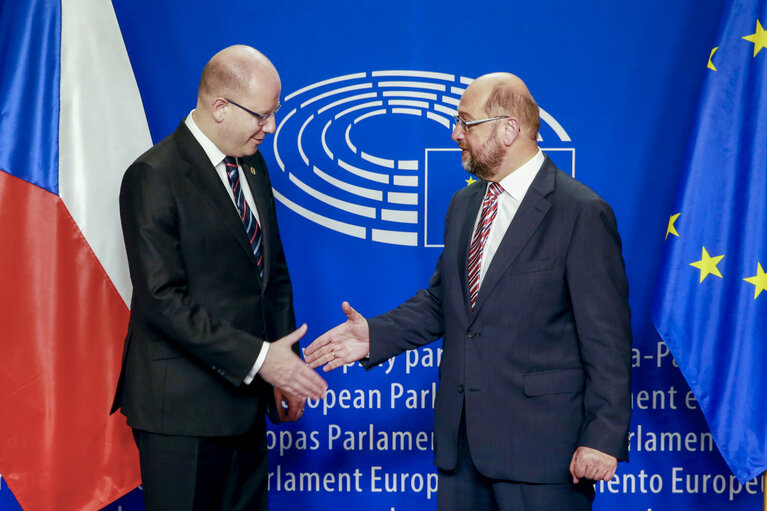 Official visit of the president of Czech RepublicMartin SCHULZ - EP President welcomes Bohuslav SOBOTKA - President of the Czech Republic