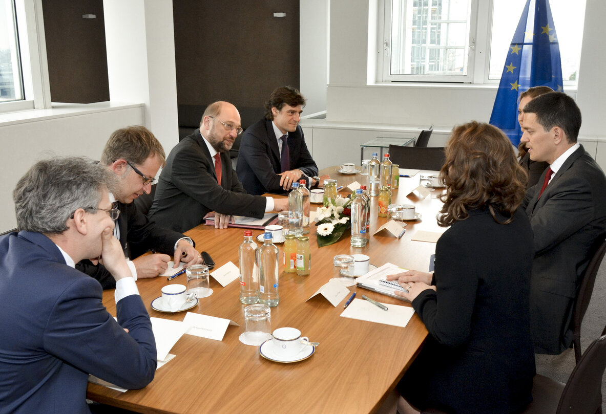 Martin SCHULZ - EP President meets with David MILLIBAND