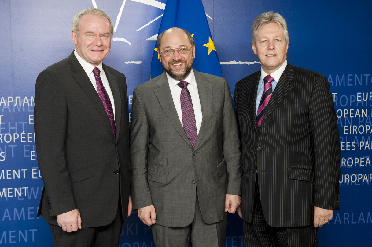 Martin SCHULZ - EP President meets with Peter ROBINSON, First Minister of Northern Ireland and Martin McGUINNESS, Deputy First Minister of Northern Ireland.