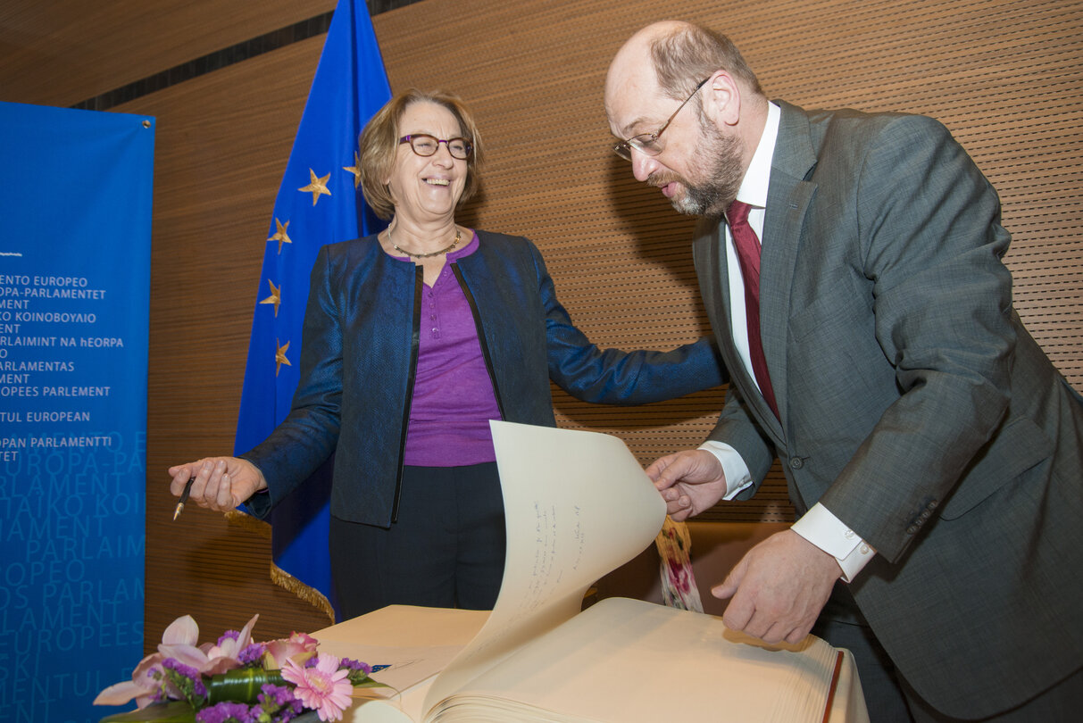 Martin SCHULZ - EP President meets with Marylise LEBRANCHU, french minister of the Reform of the State and decentralization