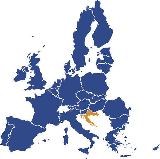 Fotogrāfija 30: EU Map (27 member states and Croatia)