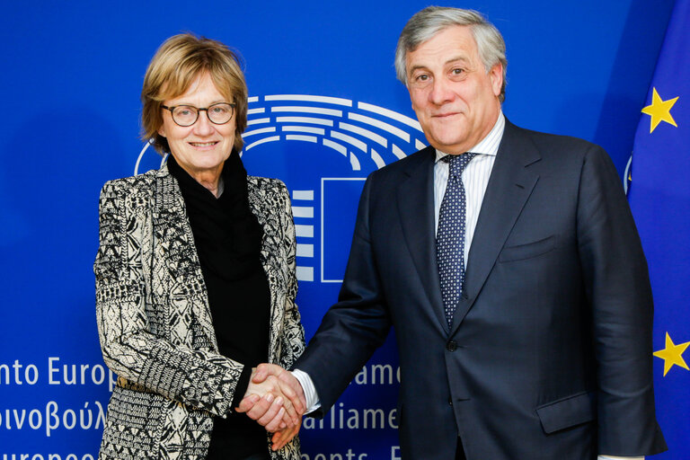 Antonio TAJANI - EP President meets with Mady DELVAUX-STEHRES