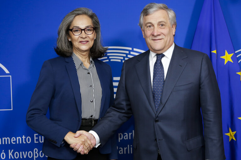 Photo 1 : Antonio TAJANI - EP President meets with Sofia SAKORAFA