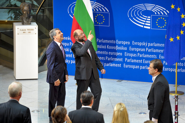 Photo 1 : Official visit of the President of Bulgaria to the European Parliament in Strasbourg - EP President welcomes President of Bulgaria