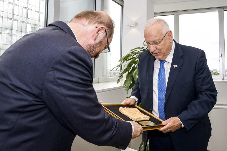 Official visit of the President of the State of Israel to the European Parliament in Brussels.Meeting.