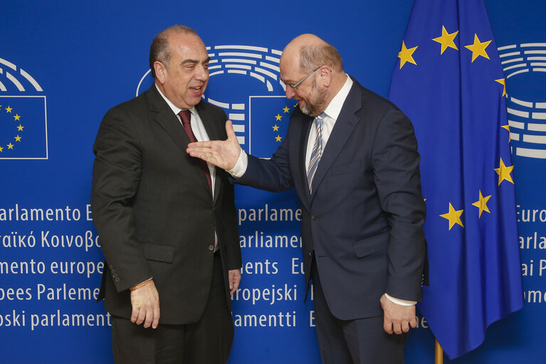 Fotogrāfija 1: Martin SCHULZ - EP President meets with Markos KYPRIANOU - Former Minister of Foreign Affairs of the Republic of Cyprus