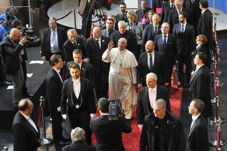 Suriet 1: Official visit of His Holiness Pope Francis to the European Parliament in Strasbourg