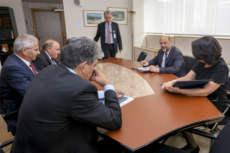 Martin SCHULZ - EP President meets with Andros KYPRIANOU - Secretary General of AKEL Progressive party of the Working People of Cyprus