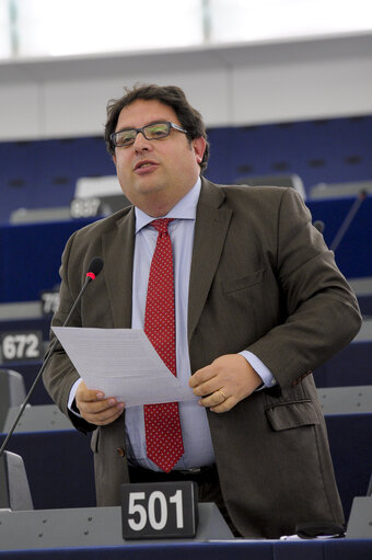 Φωτογραφία 6: Francesc GAMBUS in plenary session week 07 2015 in Strasbourg -  Participation on Promotion of Employee Financial Participation '