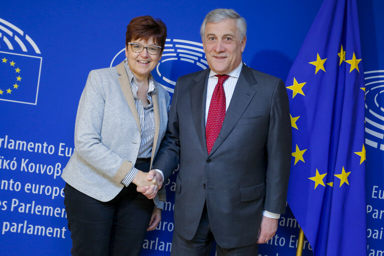 Fotografia 1: Antonio TAJANI, EP President meets with Ingeborg GRASSLE